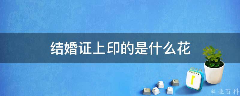 结婚证上印的是什么花(婚姻证明的象征，花语大揭秘)