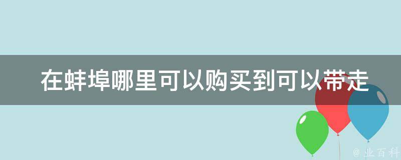  在蚌埠哪里可以购买到可以带走的特产小吃？