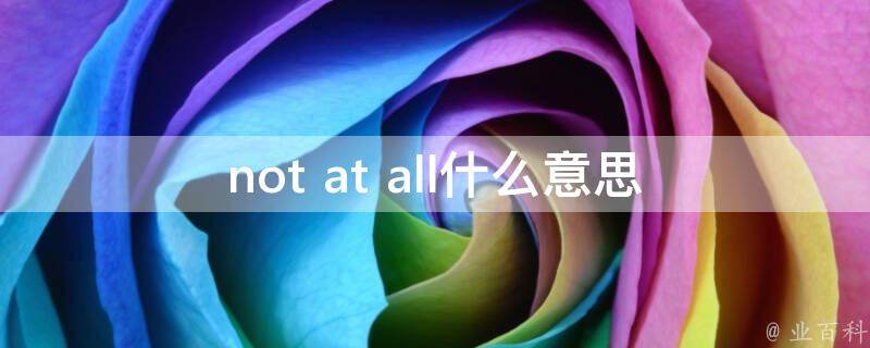 not at all什么意思(详细解释)