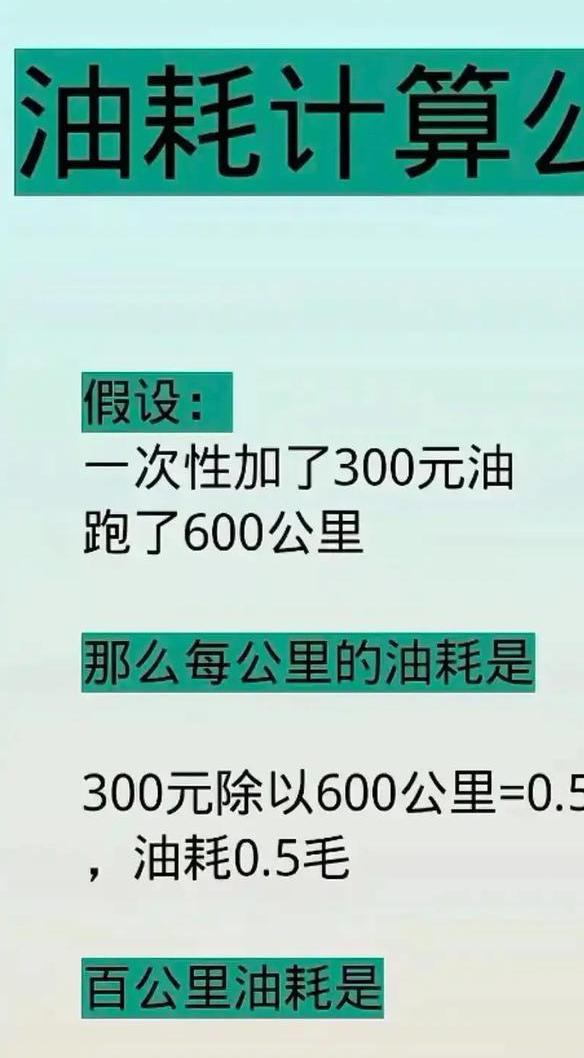 百公里油耗怎么算